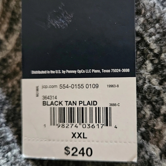 Stafford Mens New  Grey Black Plaid  Wool Blend Overcoat - Picture 10 of 10